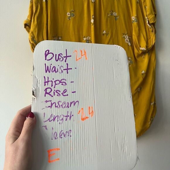 GAP Womens Short Sleeves V-Neck High Low Hem Floral Yellow Blouse Size Large - Picture 10 of 10